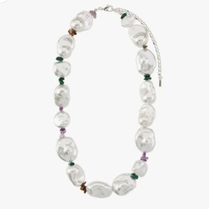 RHYTHM PEARL-SILVER PLATED NECKLACE
