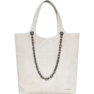 John Richmond croc-effect chain-link tote bag - Grey