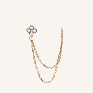 Fleur Gold Ear Chain Almynoma