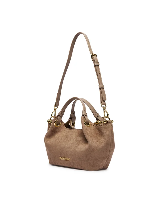 LOVE MOSCHINO Suede Beige Handbag - Image 3
