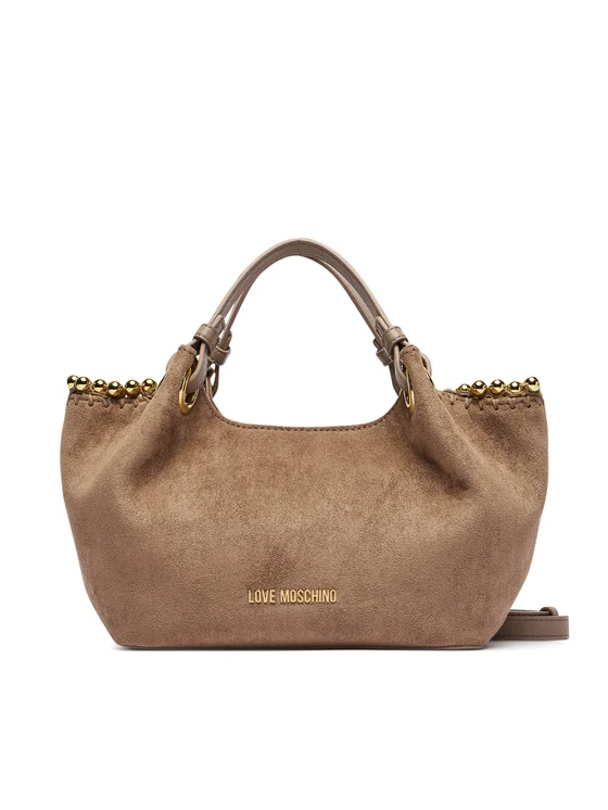 LOVE MOSCHINO Suede Beige Handbag
